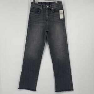 Mavi Jeans Barcelona High-Rise Loose Straight Raw Hem Grey Women's W26 L29 NWT